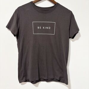 Doe Be Kind Graphic T-Shirt Womens Size Medium Gray Cotton Short Sleeve Casual